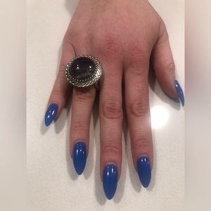 Silver and purple/berry everyday ring